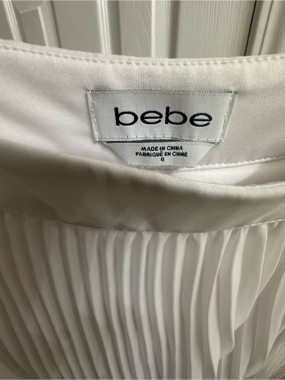 bebe White Pleated Maxi Skirt with Dual Front Slits - Picture 2 of 4